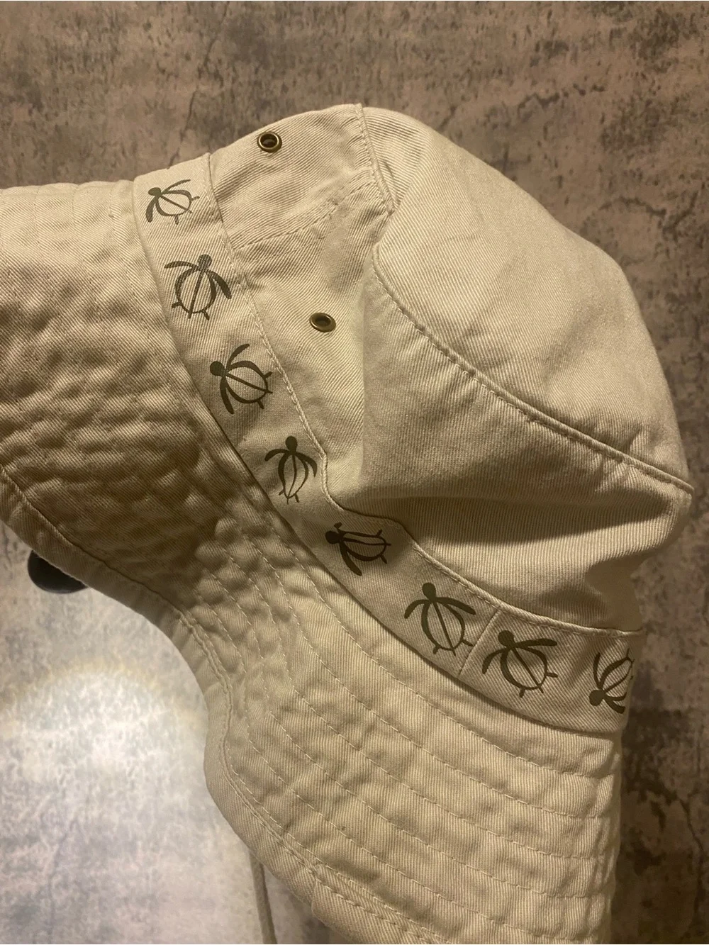 Dorfman Pacific Khaki Bucket Hat | Turtle Print | Wide Brim Sun Hat | Unisex